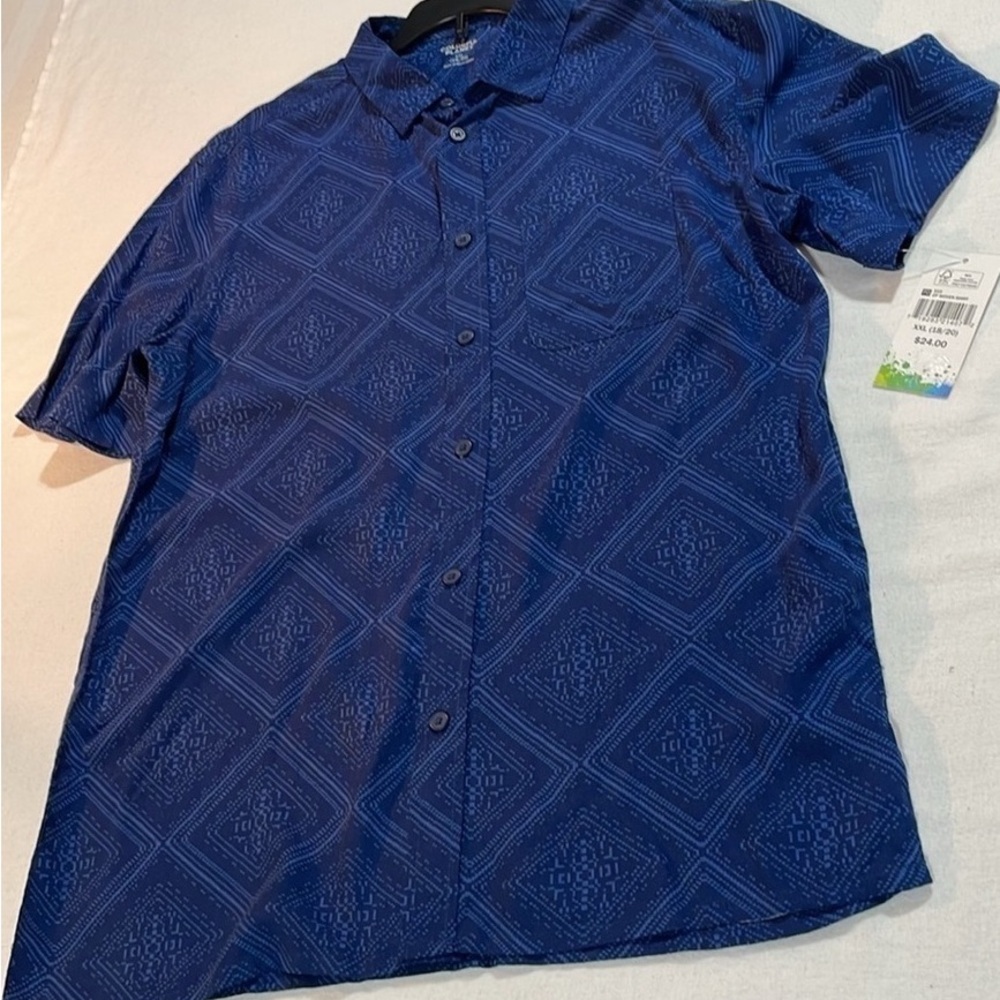Men's Blue Patterned Shirt
